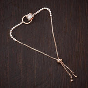 rose gold plated adjustable zircon stone bracelet