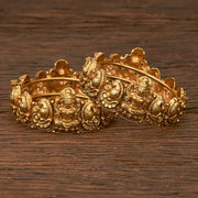 Antique Temple Bangles With Matte Gold Plating