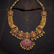 Spinal& Beads Silver Temple Necklace